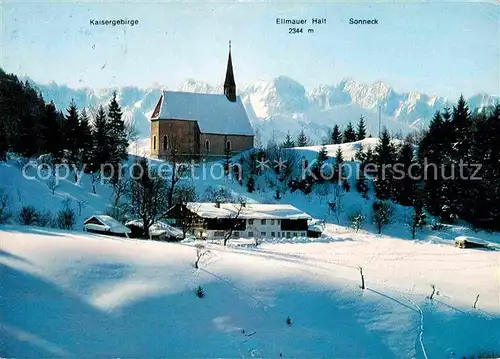 AK / Ansichtskarte Schleching Streichenkapelle Winterpanorama Bayerische Alpen Kat. Schleching