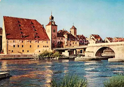 AK / Ansichtskarte Regensburg Donau Partie am Bruecktor Kat. Regensburg