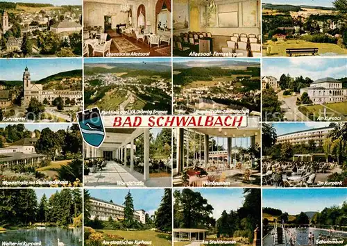 AK / Ansichtskarte Bad Schwalbach Teilansichten Kurort Kurpark Wandelhalle Weinbrunnen Kurhaus Schwimmbad Kat. Bad Schwalbach