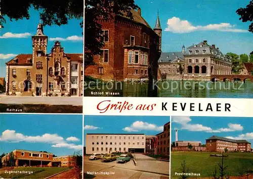 AK / Ansichtskarte Kevelaer Rathaus Schloss Wissen Jugendherberge Marienhospital Provinzialhaus Kat. Kevelaer