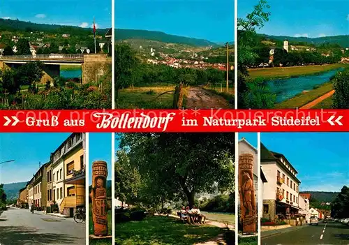AK / Ansichtskarte Bollendorf Partie an der Sauer Bruecke Strassenpartie Park Panorama Deutsch Luxemburgischer Naturpark Kat. Bollendorf