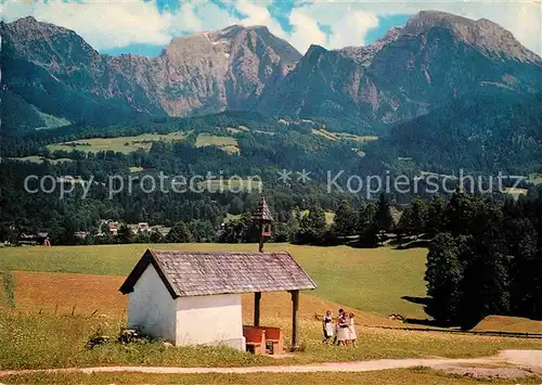 AK / Ansichtskarte Schoenau Berchtesgaden Feldkapelle mit Kehlstein Hoher Goell und Brett Berchtesgadener Alpen Kat. Berchtesgaden