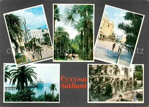 AK / Ansichtskarte Suchumi Hotel Riza Botanische Garten Anlegestelle Promenade  Kat. Georgien