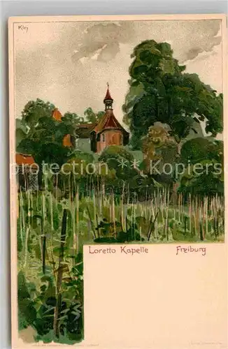 AK / Ansichtskarte Kley Freiburg im Breisgau Loretto Kapelle  Kat. Kuenstlerlitho