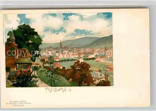 AK / Ansichtskarte Muench C. Freiburg im Breisgau vom Loretto Kat. Kuenstlerlitho