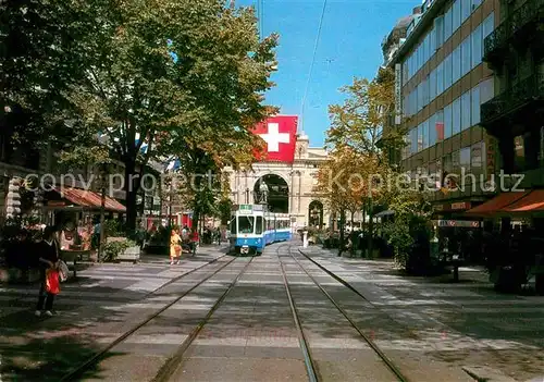 AK / Ansichtskarte Zuerich ZH Strassenbahn in der City 
