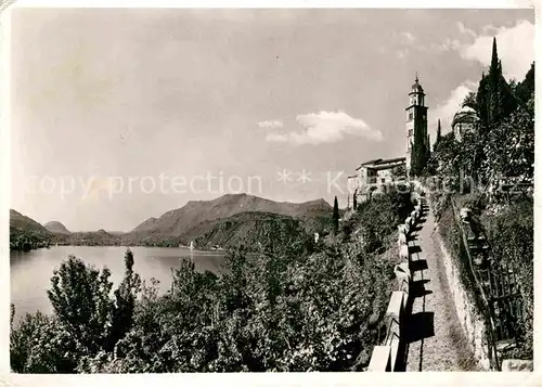 AK / Ansichtskarte Morcote Lago di Lugano Weg zur Kirche Luganersee Alpen