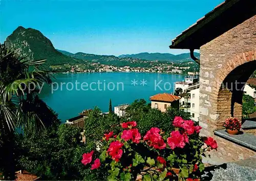 AK / Ansichtskarte Castagnola Cassarate Panorama e Monte San Salvatore Luganersee Kat. Castagnola