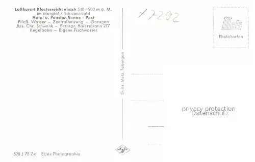 AK / Ansichtskarte Klosterreichenbach Wegweiser Kat. Baiersbronn
