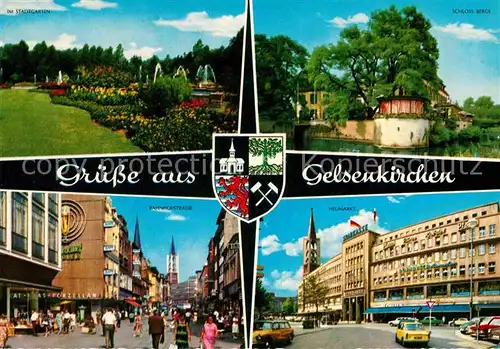 AK / Ansichtskarte Gelsenkirchen Stadtgarten Schloss Berge Bahnhofstr Neumarkt Kat. Gelsenkirchen