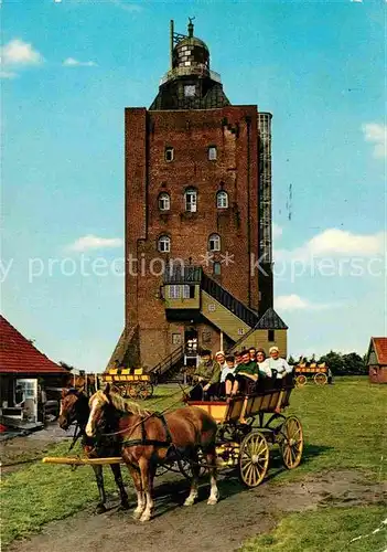 AK / Ansichtskarte Cuxhaven Nordseebad Leuchtturm der Insel Neuwerk mit Wattwagen Kat. Cuxhaven