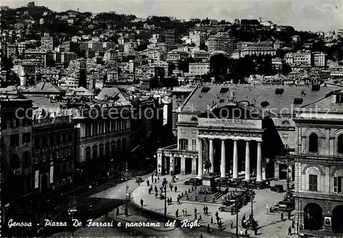 AK / Ansichtskarte Genova Genua Liguria Piazza De Ferrari e panorama del Righi Kat. Genova