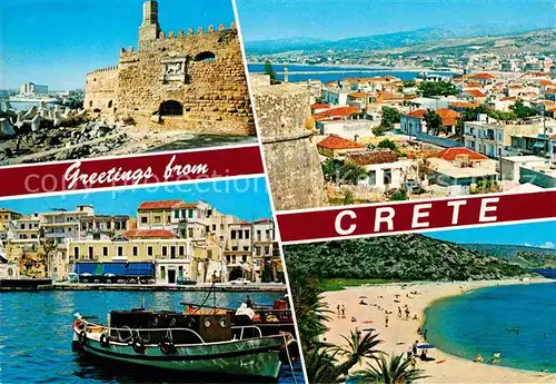 AK / Ansichtskarte Crete Kreta Ruine Hafen Panorama Strand Kat. Insel Kreta