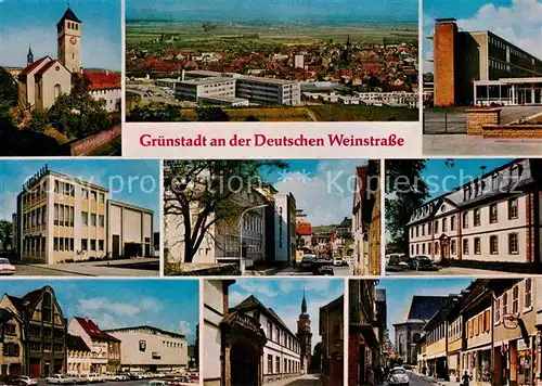 AK / Ansichtskarte Gruenstadt Kirche Panorama Teilansichten Kat. Gruenstadt