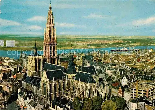 AK / Ansichtskarte Antwerpen Anvers Hoofdkerk en Schelde Kat. 