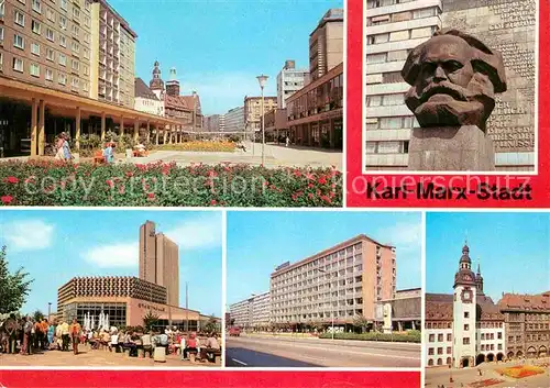 AK / Ansichtskarte Karl Marx Stadt Rathaus Karl Marx Monument Rosenhof Kat. Chemnitz