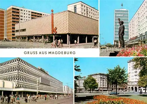 AK / Ansichtskarte Magdeburg Erich Weinert Denkmal Haus des Lehrers Wilhelm Pieck Allee Otto von Guericke Strasse Kat. Magdeburg