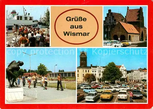 AK / Ansichtskarte Wismar Mecklenburg Hafen Wassertor Schwimmhalle Markt