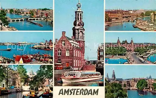 Amsterdam Niederlande Stadtansichten Ausflugsboot Gracht Hafen Kat. Amsterdam
