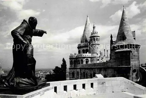 Budapest Fischerbastei mit den Standbilden Julian und Gellert Kat. Budapest