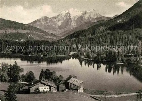 Bischofswiesen Hintersee mit Goell und Brett Berchtesgadener Alpen Kat. Bischofswiesen