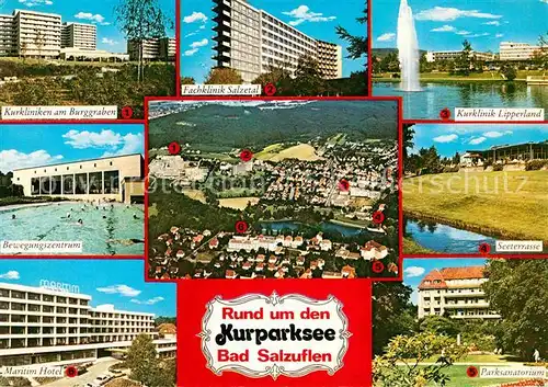 AK / Ansichtskarte Bad Salzuflen rund um den Kurparksee Kurkliniken Seeterrasse Sanatorium Maritim Hotel Kat. Bad Salzuflen