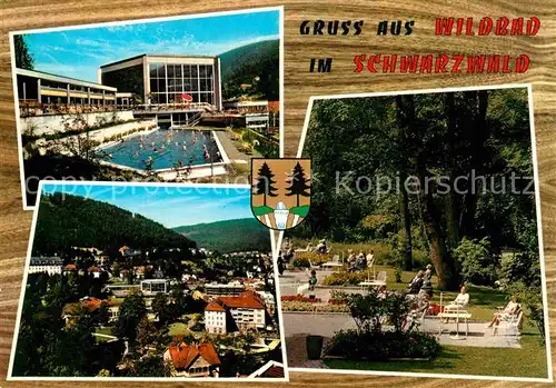 AK / Ansichtskarte Wildbad Schwarzwald Thermalbad Blick ueber die Stadt Kurpark Kat. Bad Wildbad