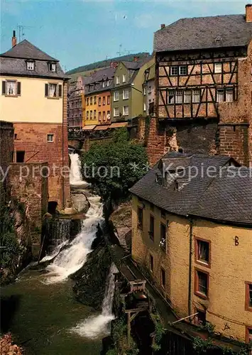 AK / Ansichtskarte Saarburg Saar Wasserfall mit alter Muehle Altstadt Kat. Saarburg