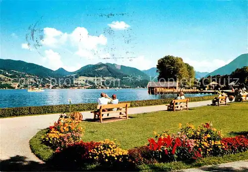 AK / Ansichtskarte Bad Wiessee Tegernsee Kurpromenade am See Alpenblick