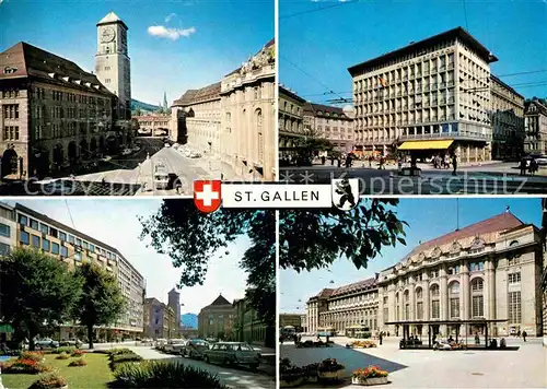 AK / Ansichtskarte St Gallen SG Hauptpost Hotels und Geschaeftshaeuser Metropol und Walhalla Kat. St Gallen