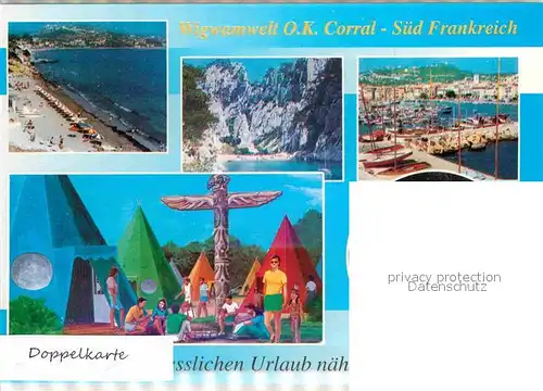 AK / Ansichtskarte Cuges les Pins O.K. Corral  Strand Felsen Hafen Camping Kat. Cuges les Pins