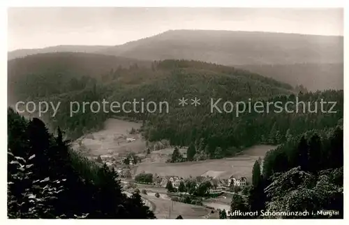 AK / Ansichtskarte Schoenmuenzach Murgtal Panorama Kat. Baiersbronn