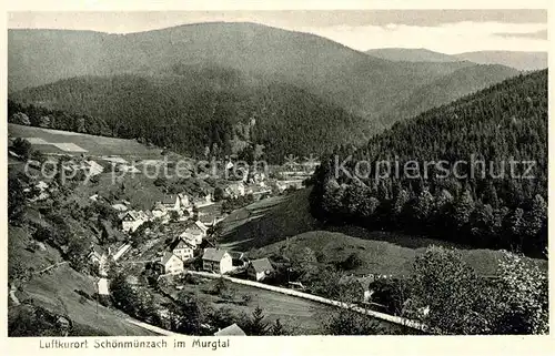 AK / Ansichtskarte Schoenmuenzach Murgtal Panorama Kat. Baiersbronn