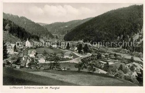 AK / Ansichtskarte Schoenmuenzach Murgtal Panorama Kat. Baiersbronn