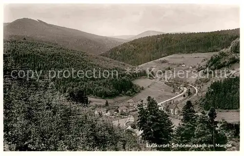 AK / Ansichtskarte Schoenmuenzach Murgtal Panorama Kat. Baiersbronn