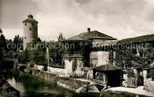 AK / Ansichtskarte Isny Allgaeu Stadtgraben Diebsturm Kat. Isny im Allgaeu