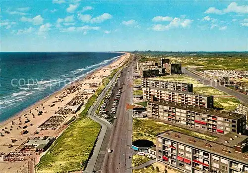 AK / Ansichtskarte Zandvoort Holland Fliegeraufnahme Hafen Seepromenade