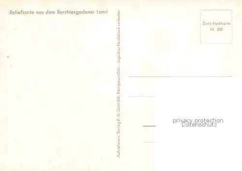 AK / Ansichtskarte Bad Reichenhall Reliefkarte aus dem Berchtesgadener Land Alpenkette Kat. Bad Reichenhall