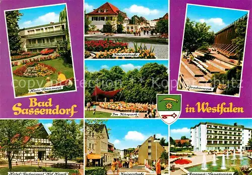 AK / Ansichtskarte Bad Sassendorf Kurhaus Haus Sonneneck Kaiserstrasse Kurpark Konzert Gradierwerk Hotel Restaurant Sanatorium Kat. Bad Sassendorf