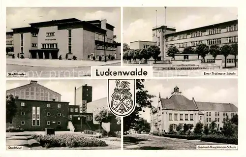 AK / Ansichtskarte Luckenwalde Stadttheater Ernst Thaelmann Schule Stadtbad Gerhart Hauptmann Schule Kat. Luckenwalde