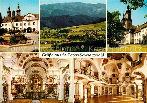 AK / Ansichtskarte St Peter Schwarzwald Kloster Kirche Bibliothek Landschaftspanorama Kat. St. Peter