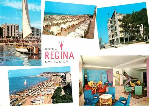 AK / Ansichtskarte Cattolica Hotel Regina Strand Segelboot Kat. Cattolica