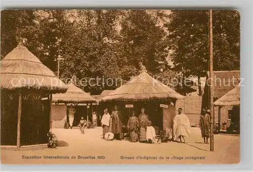 AK / Ansichtskarte Exposition Universelle Bruxelles 1910 Groupe d Indigenes Village Senegalais  Kat. Expositions