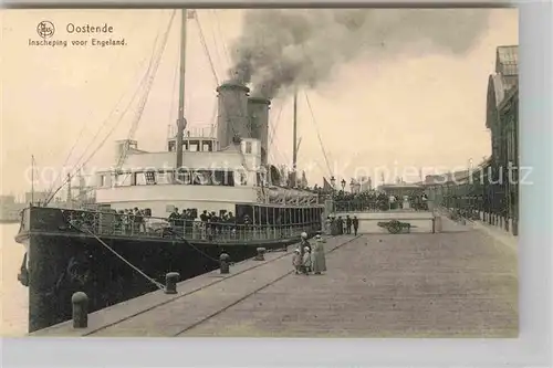 AK / Ansichtskarte Dampfer Oceanliner Oostende Inscheping voor Engeland  Kat. Schiffe