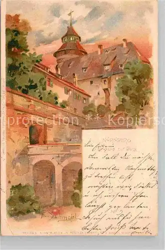 AK / Ansichtskarte Schmohl P. Nuernberg Eingang zur Burg Litho  Kat. Kuenstlerlitho