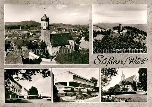 AK / Ansichtskarte Suessen Kirche Burgruine Staufeneck Rathaus Schule Kat. Suessen