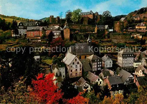 AK / Ansichtskarte Monschau Altstadt mit Blick zur Burg Haller Kat. Monschau