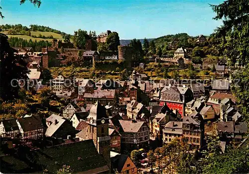 AK / Ansichtskarte Monschau Panorama Blick ueber die Altstadt Burgruine Kat. Monschau