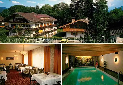 AK / Ansichtskarte Bad Wiessee Tegernsee Hotel garni Quellenhof Hallenbad