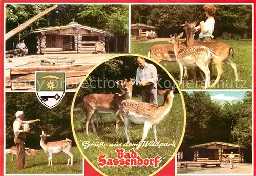 AK / Ansichtskarte Bad Sassendorf Freiherr von Wintzigerode Wildpark Rehkitz Blockhaus Waldsportanlagen Kat. Bad Sassendorf